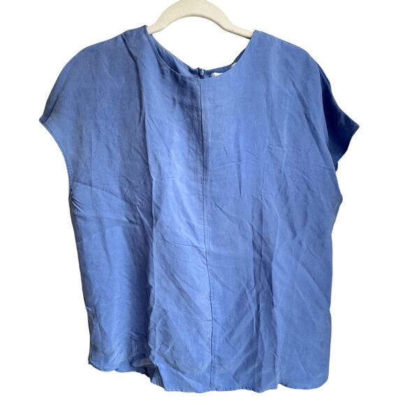 Amour Vert Delilah Cupro Top Sky Periwinkle Purple Boxy Flowy NWT  Sz L - Picture 2 of 6